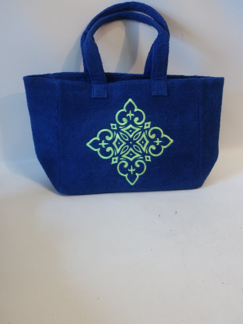 NWT Womens DLD Blue, Green Terry Tote Bag